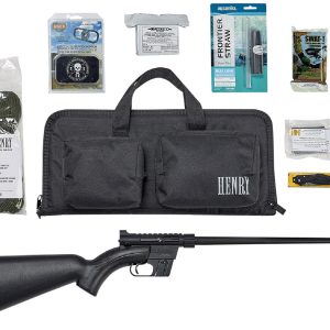 Henry H002BSGB U.S. Survival Pack AR-7 22 LR Caliber with 8+1 Capacity, 16.13" Barrel, Black Metal Finish & Black Synthetic Stock Right Hand (Full Size) Includes Gear