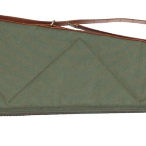 Bob Allen 14537 Canvas Rifle Case 44" Green Canvas w/ Quilted Flannel Lining Leather Sling & Self-Repairing Nylon Zipper