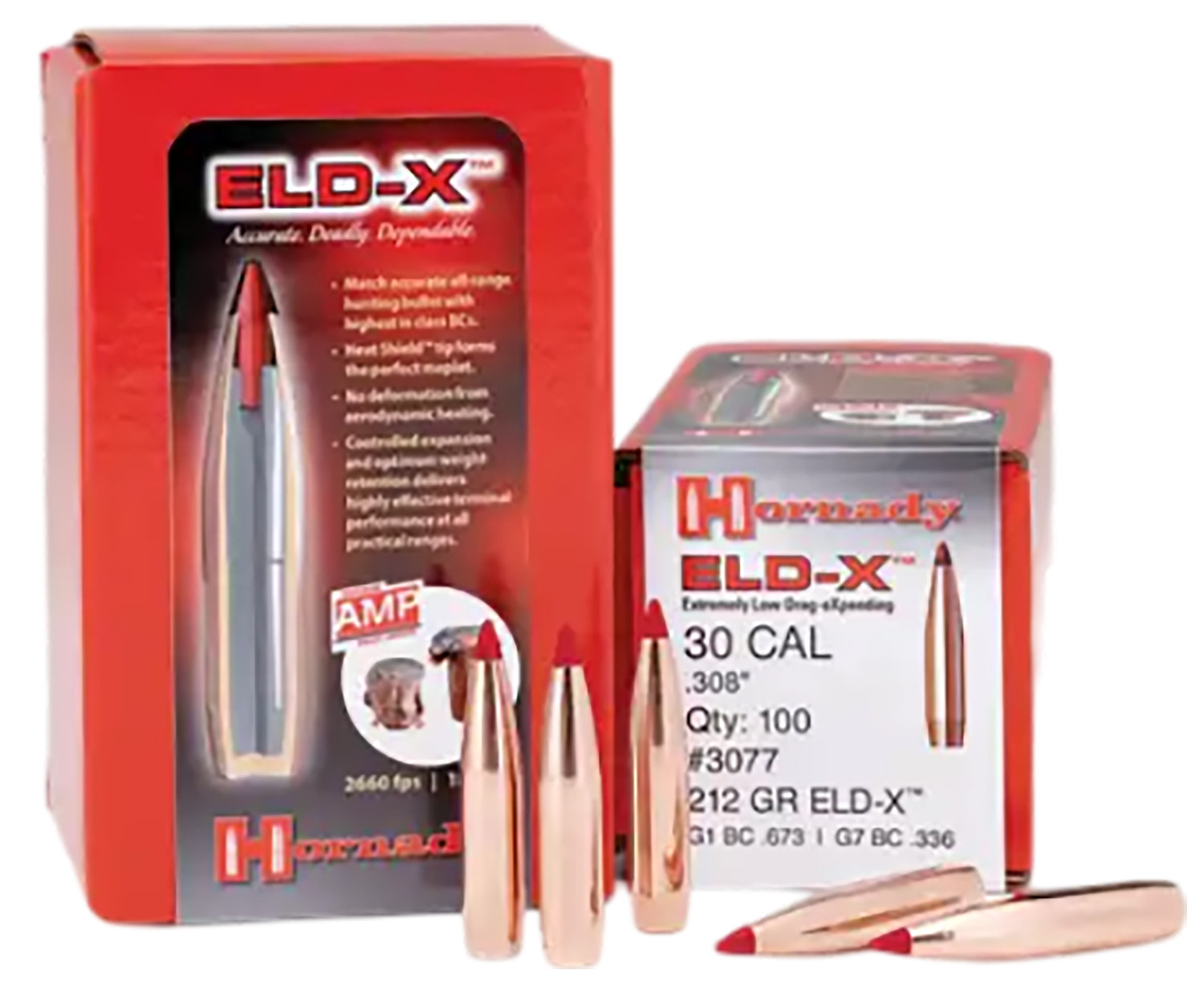 Hornady 3078 ELD-X 30 Cal .308 220 gr Extremely Low Drag eXpanding 100 Per Box/ 15 Case