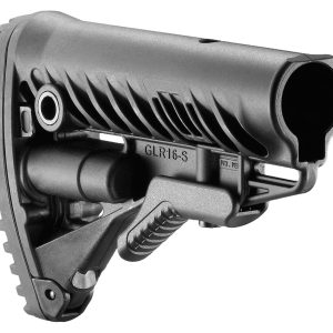 FAB Defense FXGLR16B GLR-16 Buttstock for AR-15/ M16/ M4 Fixed Storage Compartment & Anti-Rattle Mechanism Black Polymer