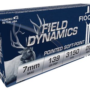 Fiocchi 7RMA Field Dynamics 7mmRemMag 139gr Pointed Soft Point 20 Per Box/10 Case