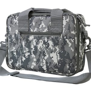 NcStar CPDX2971D VISM Double Pistol Range Bag w/ Mag Pouches Loop Fasteners Zippers Padding & Digital Camouflage Finish