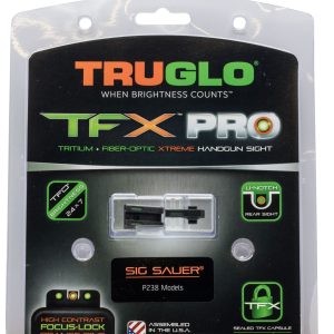 TruGlo TG13SG3PC TFX Pro  Black | Green Tritium & Fiber Optic Orange Outline Front Sight Green Tritium & Fiber Optic Rear Sight