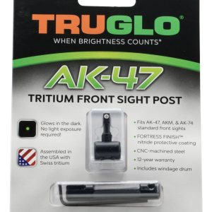 TruGlo TG231AK1 Tritium Rifle Front Sight Black-Green with White Outline for AK-47, AKM, AK-74