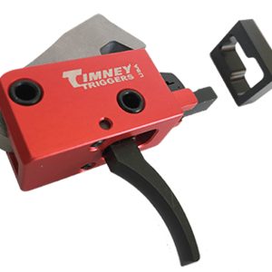 Timney Triggers 682 PCC Trigger Two-Stage Curved Trigger with 2 lbs Draw Weight & Black/Red Finish for AR-Platform