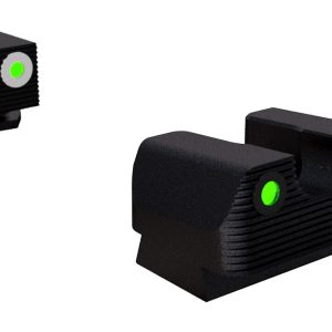 Rival Arms RA1B231G Night Sights for G17/G19 Green Tritium White Outline Front Sight-Green Tritium Black Outline Rear Sight