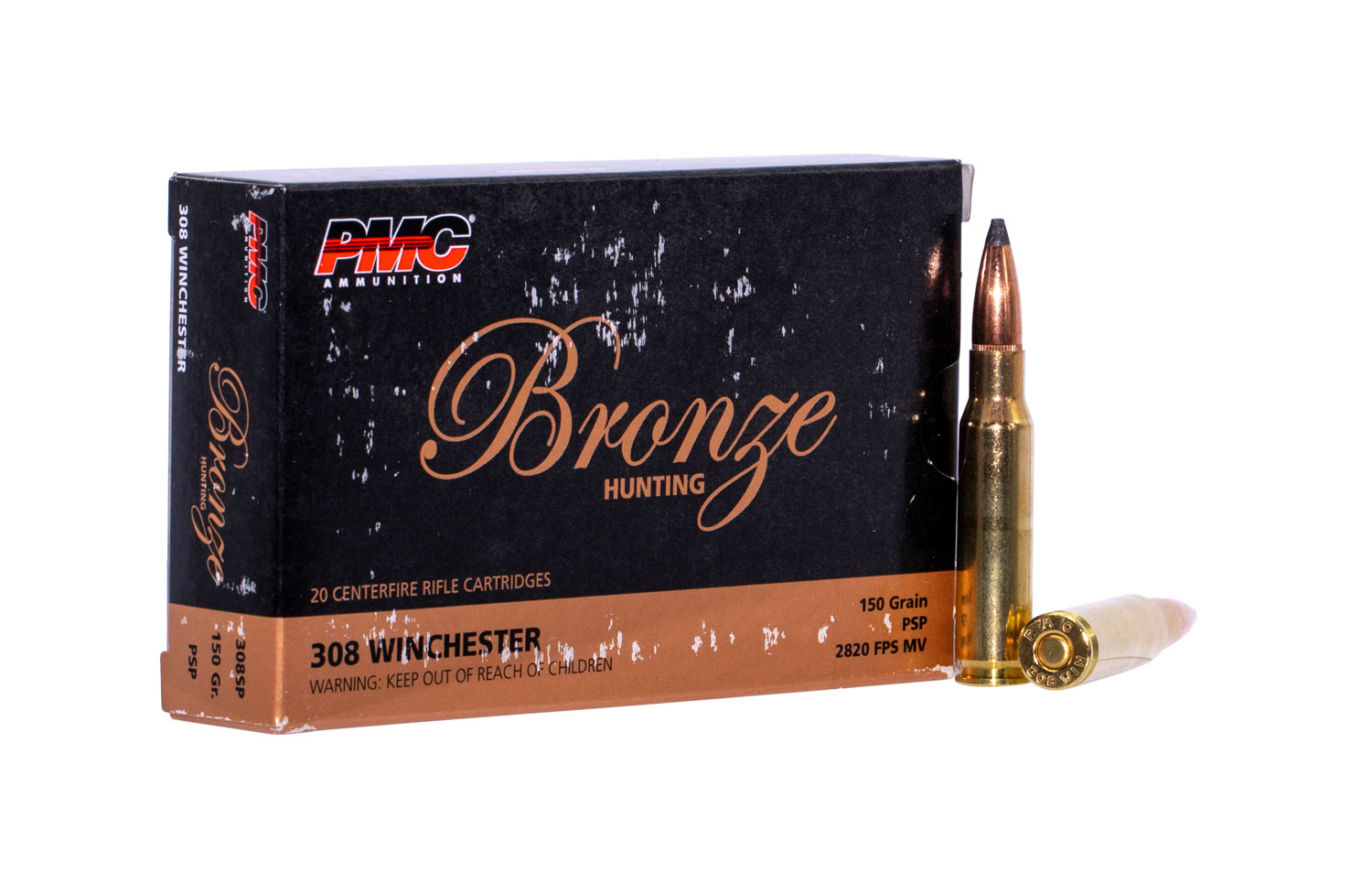 PMC 308SP Bronze 308Win 150gr Pointed Soft Point 20 Per Box/10 Case