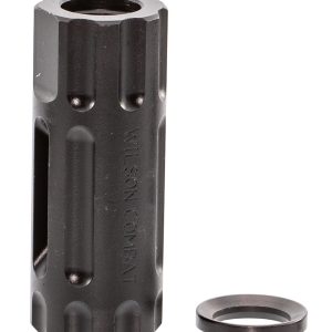 Wilson Combat TRQCOMP1/2X28 Q-Comp Muzzle Brake Black Melonite QPQ Steel with 1/2"-28 tpi Threads, 2.20" OAL & .875" Diameter for 5.56x45mm NATO AR-Platform