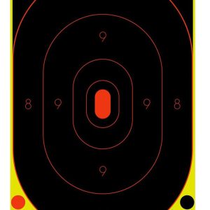 Birchwood Casey 34603 Shoot-N-C Reactive Target Self-Adhesive Paper Black/Yellow/Red 12"x18" Oval Silhouette 100 Pack