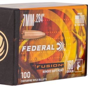 Federal FB284F3 Fusion Component 7mm .284 160 gr Fusion Soft Point 100 Per Box/ 4 Case
