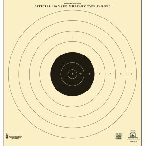 Action Target SR1100 Sighting Military Bullseye Tagboard Hanging 100 yds 21" x 21" Black/White 100 Per Box