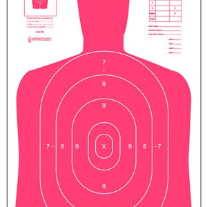 Action Target B27ERD100 Qualification High Visibility Fluorescent Silhouette Paper 23" x 35" Red/White 100 Per Box