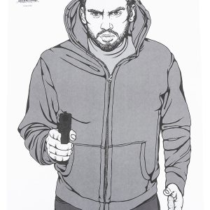 Birchwood Casey 37034 EZE-Scorer Silhouette Paper Hanging 23" x 35" Black/Gray/White 100 Per Pkg