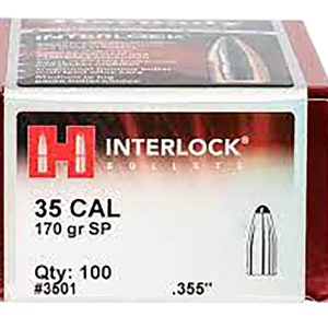 Hornady 3501 InterLock 35 Cal .355 170 gr Spire Point 100 Per Box/ 15 Case