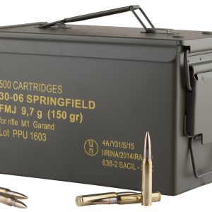PPU PP3006GMC Standard Rifle 30-06Springfield 150gr Full Metal Jacket/500rds *Sold by Case *Includes Metal Can