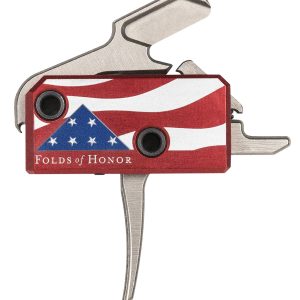 Rise Armament RA13FOLDSPT The Patriot High Performance Single-Stage Flat Trigger with 3.50 lbs Draw Weight & Silver/Red/White/Blue Finish for AR-Platform Right