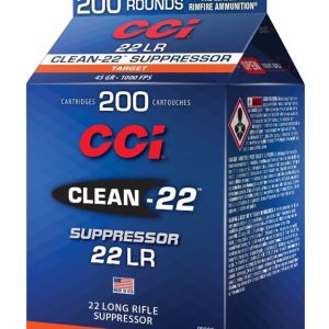 CCI 980CC Clean-22 Suppressor 22 LR 45 gr Lead Round Nose 200 Per Box/ 10 Case