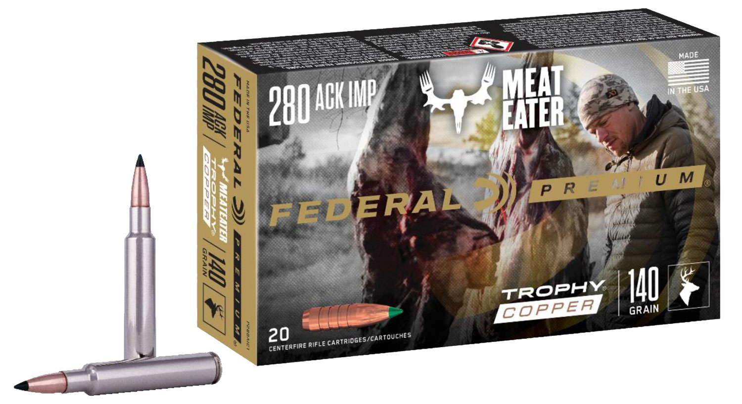 Federal P280A1TC1 Premium 280Ackley Improved 140gr Trophy Copper 20 Per Box/10 Case