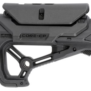 FAB Defense FXGLCORESCP GL-Core S CP CQB Optimized Combat Buttstock w/Adjustable Cheek-Rest for AR-15/ M4 Black Fiberglass Reinforced Polymer