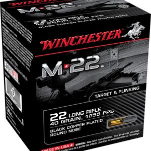 Winchester Ammo S22LRT M-22 22LR 40gr Black Copper Plated Round Nose 1000 Per Bx/2 Case *Bulk