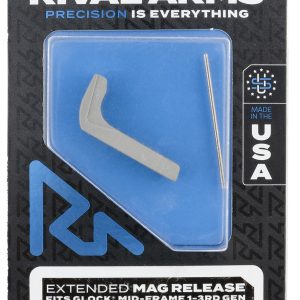 Rival Arms RA72G001D Magazine Release Compatible w/Glock Gen3 (Except 21SF) Extended, Silver Aluminum