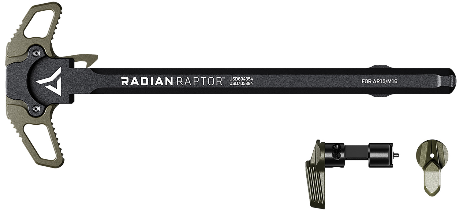 Radian Weapons R0665 Raptor Charging Handle & 45/90 Talon Safety, Radian OD, Ambi Controls, Fits Mil-Spec AR-15/M16 Platform