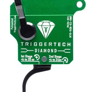 TriggerTech R70TGB02TNF Diamond Two-Stage Flat Clean Trigger with 0.50-2.80 lbs Draw Weight & Green w/Black Parts Finish for Remington 700 Right