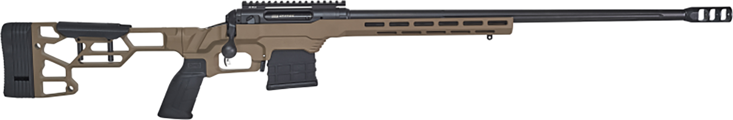 Savage Arms 57593 110 Precision 300 PRC 5+1 24", Matte Black Rec/Barrel, Flat Dark Earth Cerakote MDT LSS XL Chassis, Polymer Grip *Self timing taper aligned muzzlebrake (Short Action Calibers Only)