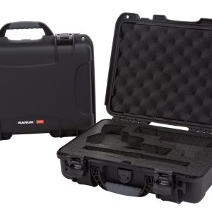 Nanuk 910CLASG1 910 Classic 2 Up Pistol Case Black Polymer w/ Latches & Closed-Cell Foam Padding 13.20" L x 9.20" W x 4.10 " H Interior Dimensions