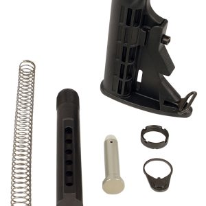LBE Unlimited MILSTKKT Complete Mil-Spec Stock Kit 6 Position Black Synthetic for AR-15, M4