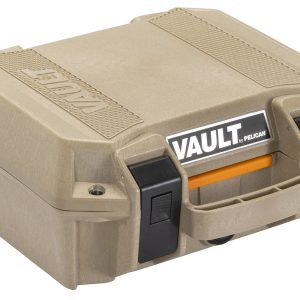 Pelican VCV100 Vault Case Small Tan Polymer Holds Handgun