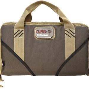 GPS Bags 1485PCMF Memory Foam Pistol Case Large Size w/ Lockable Zippers Mag Storage Pockets & Black Finish Holds 1 Handgun