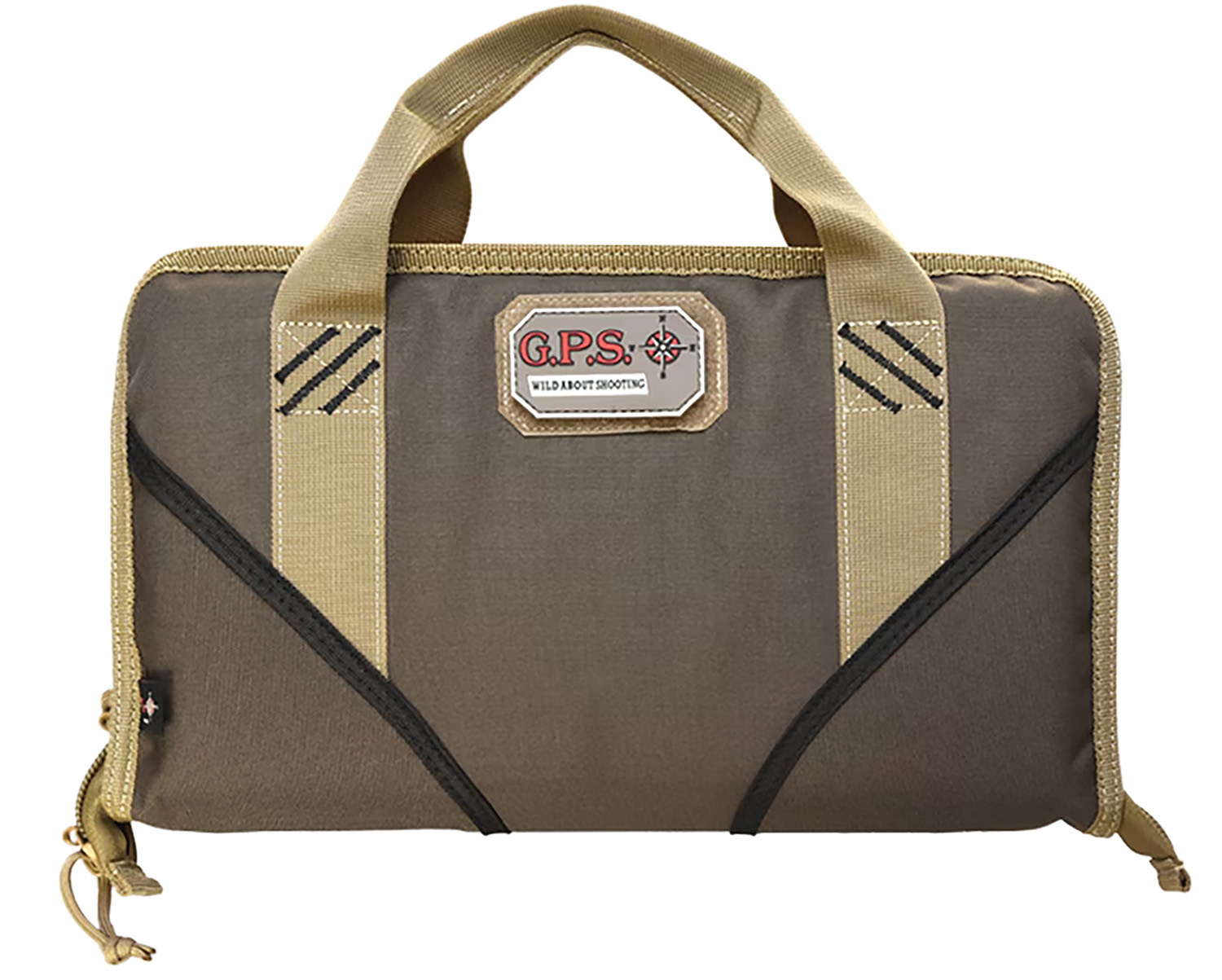 GPS Bags 1485PCMF Memory Foam Pistol Case Large Size w/ Lockable Zippers Mag Storage Pockets & Black Finish Holds 1 Handgun