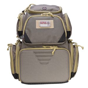 GPS Bags 1611SC Sporting Clays Backpack Olive w/Visual ID Storage System, Lockable Zippers, Storage Pockets, Pull-Out Rain Cover