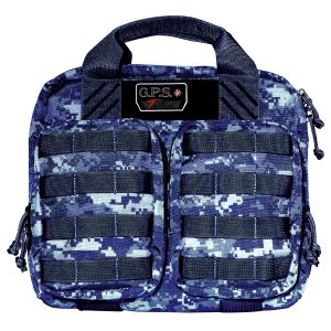 GPS Bags T1413PCG Double +2 Tactical Gray Digital 1000D Nylon Teflon Coating with Visual ID Storage System, Lockable YKK Zippers, MOLLE Webbing & Ammo Storage Pockets Holds UP To 4 Handguns