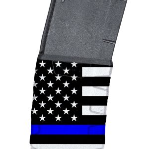 Mission First Tactical EXDPM556AMB1 Extreme Duty 30rd 223 Rem/5.56x45mm Fits AR-15/M4 Black w/Blue Line American Flag Polymer