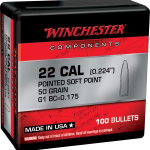 Winchester Ammo WB222SP50X Centerfire Rifle  222Rem 50gr Pointed Soft Point 100 Per Box/10 Case