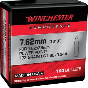 Winchester Ammo WB762P123X Centerfire Rifle 7.62mm 123gr Power Point 100 Per Box/10 Case