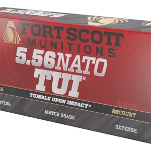 Fort Scott Munitions 556055SCV Tumble Upon Impact (TUI) 5.56x45mmNATO 55gr Solid Copper Spun 20 Per Box/25 Case