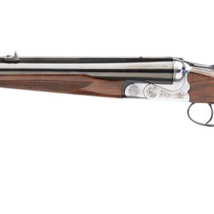 Rizzini USA 7001416 Rhino Express  Full Size 416 Rigby 2rd 23" Gloss Blued Steel Barrel, Coin Anodized Silver Engraved Steel Receiver, Oiled Turkish Walnut Fixed w/Pistol Grip Wood Stock, Ambidextrous