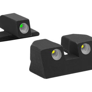 Meprolight USA 101103201 Tru-Dot Green Tritium White Outline Front Sight-Yellow Tritium White Outline Rear Sight Sig Sauer P-Series P226/P320