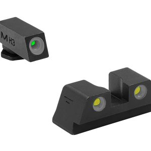 Meprolight USA 102203201 Tru-Dot Green Tritium White Outline Front Sight-Yellow Tritium White Outline Rear Sight Glock 42/43/43X/48
