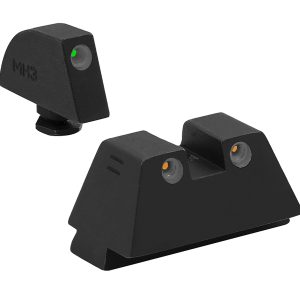 Meprolight USA 102243391 Tru-Dot Green Tritium White Outline Front Sight-Orange Tritium White Outline Rear Sight Glock 17/17L/19/22/23