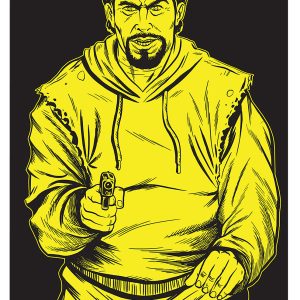 Birchwood Casey 37036 EZE-Scorer Silhouette Paper Hanging 23" x 35" Black/Yellow 100 Per Pkg