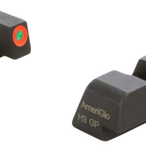 AmeriGlo XD201 i-Dot Sight set for Springfield Armory XD  Green Tritium Orange Outline Front Sight-Green Tritium Rear Sight
