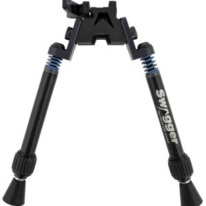 Swagger SWAGBPSFR10 SFR10 Flex to Rigid QD Bipod with Black Finish, Picatinny Attachment & 6-10.50" Vertical Adjustment