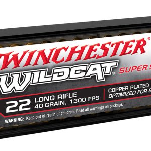 Winchester Ammo WW22LRSSD Wildcat Super Speed 22LR 40gr Copper Plated DynaPoint 100 Per Box/20 Case