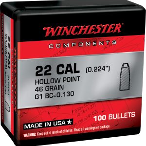 Winchester Ammo WB22HP46X Reloading Bullets 22Hornet 46gr Hollow Point 100 Per Box/10 Case