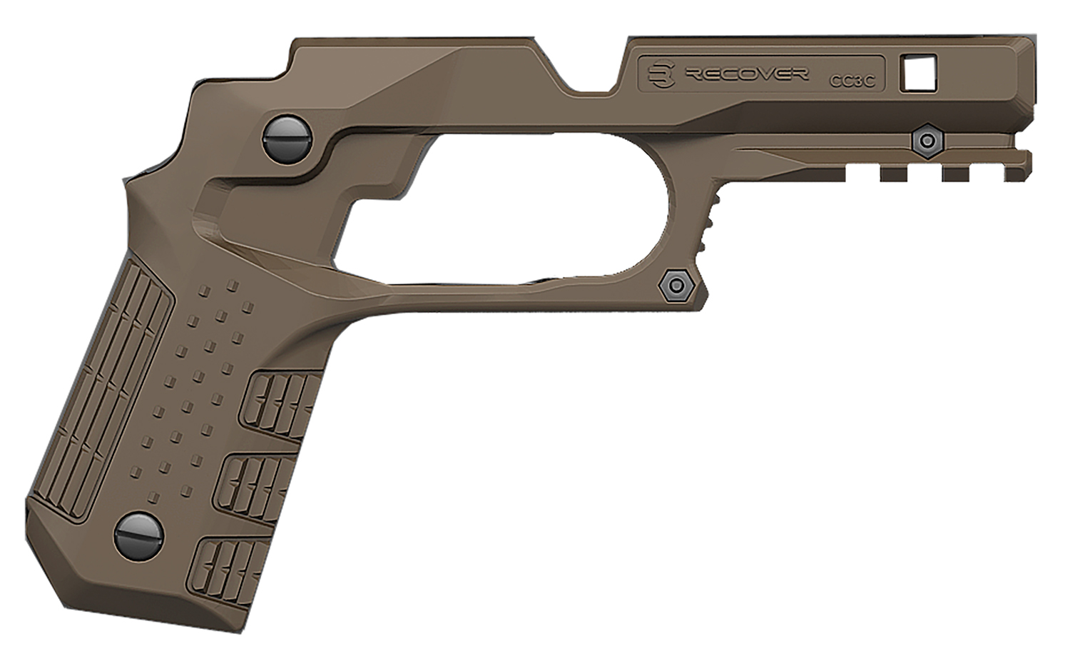 Recover Tactical CC3C02 Grip & Rail System Tan Polymer Picatinny for Compact 1911