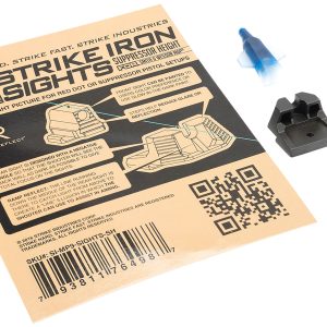 Strike Industries MP9SIGHTSSH Strike Iron Sights Black/Blank Front Sight Black/Blank Rear Sight Smith & Wesson M&P/M&P M2.0 Suppressor Height